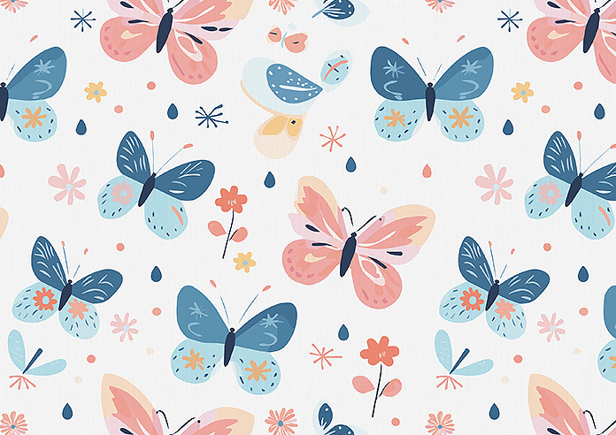 Butterfly Garden, Crystal - Twist&Fit Roman Blind - Image 7